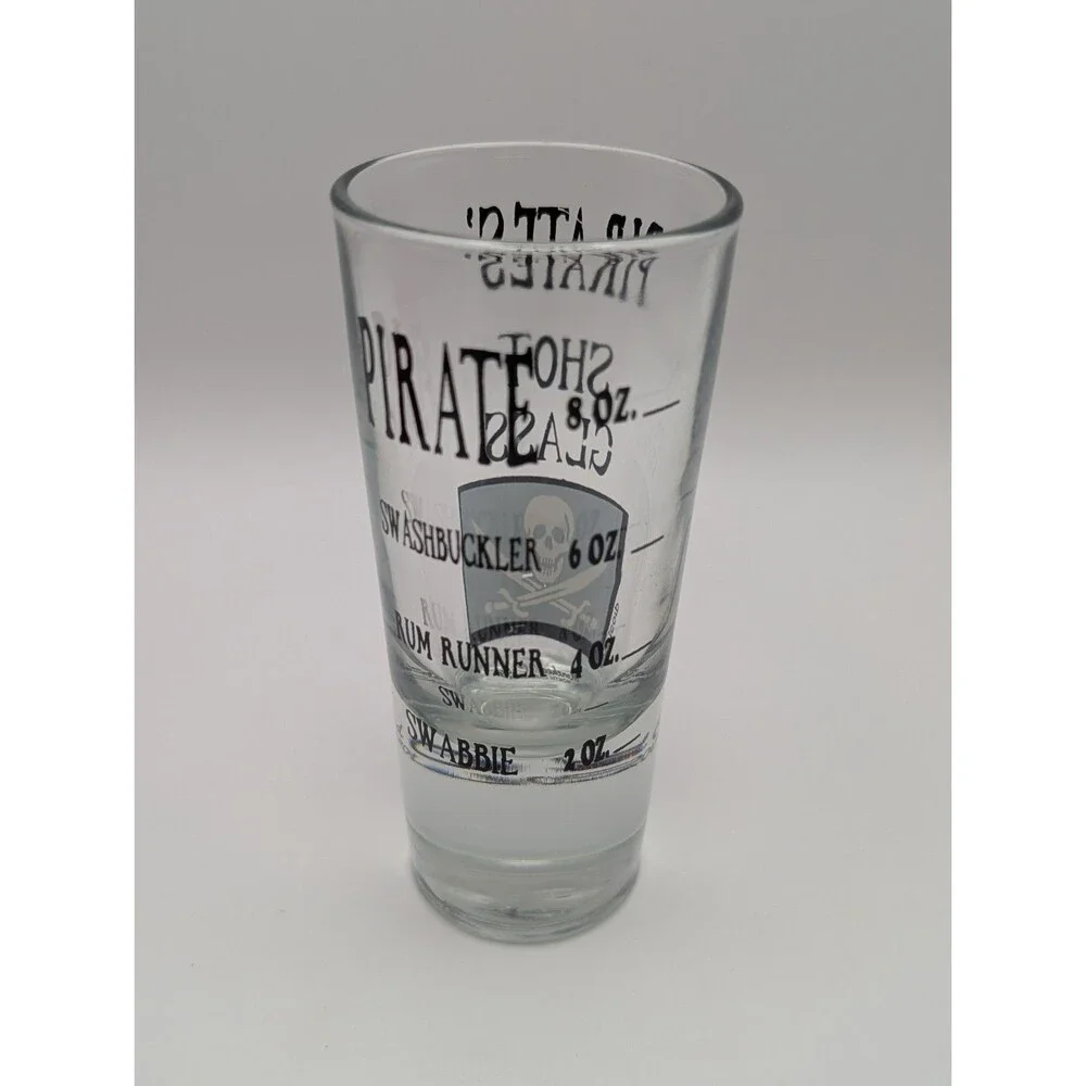Pirate Shot Glass Tall 8oz Shooter Skull & Crossbones Morehead City North Caroli